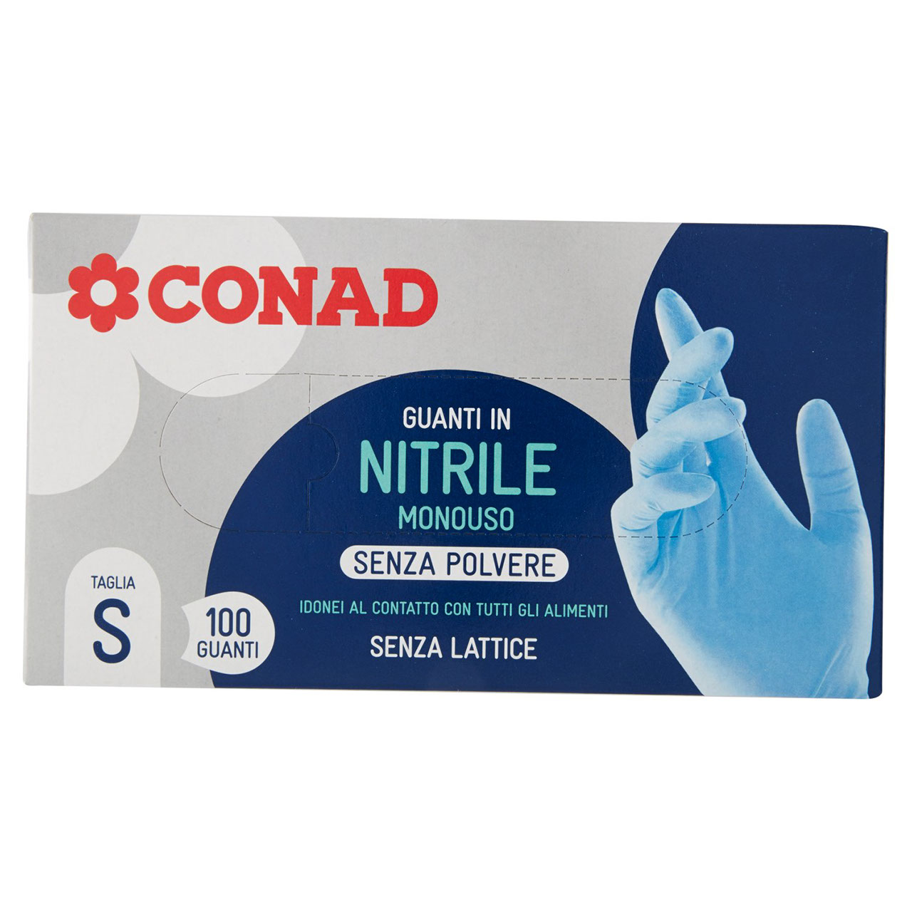 Guanti in Nitrile Monouso Senza Polvere Tg S Conad