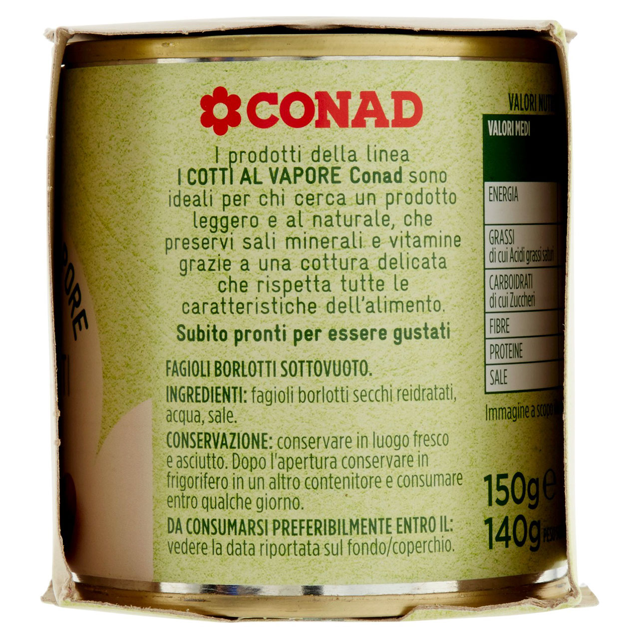 Fagioli Borlotti Cotti al Vapore 3x150g Conad
