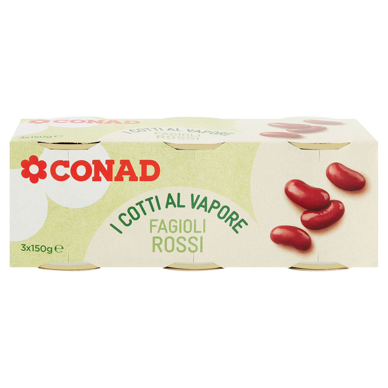 Fagioli Rossi Cotti al Vapore 3x150g Conad