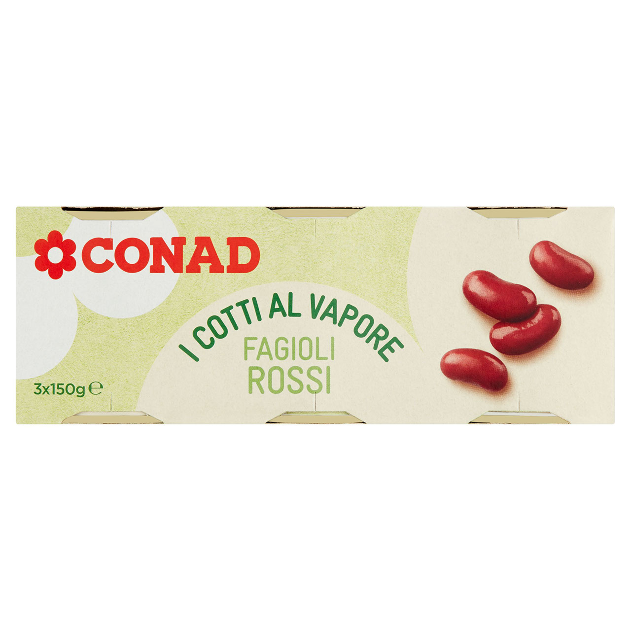 Fagioli Rossi Cotti al Vapore 3x150g Conad