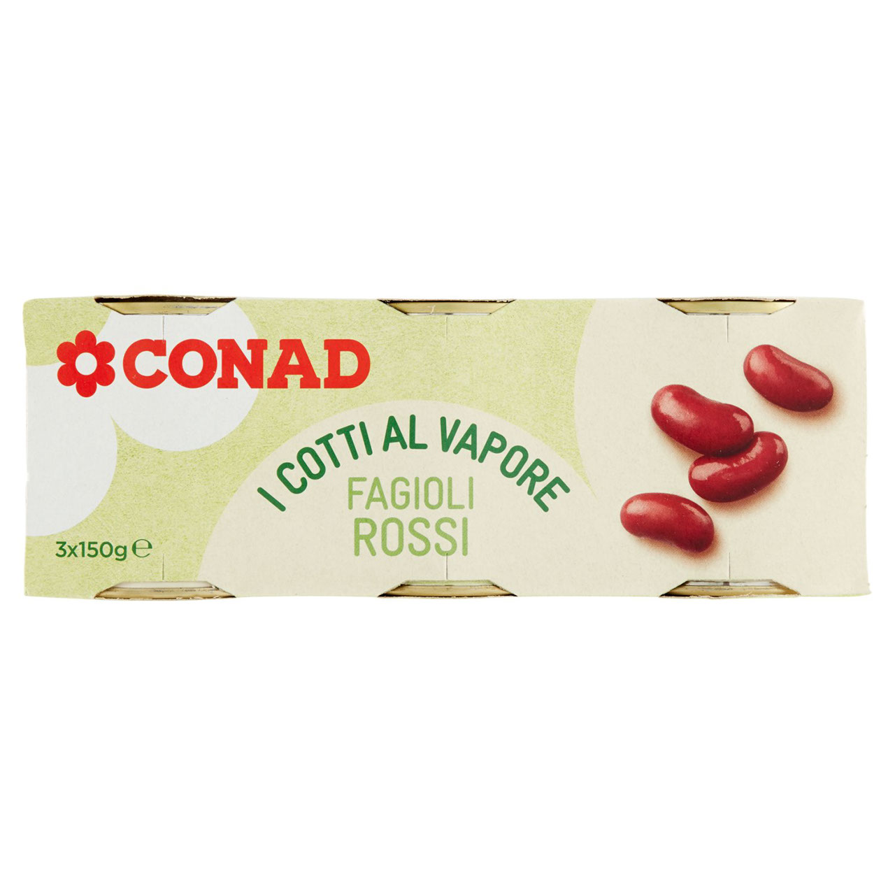 Fagioli Rossi Cotti al Vapore 3x150g Conad