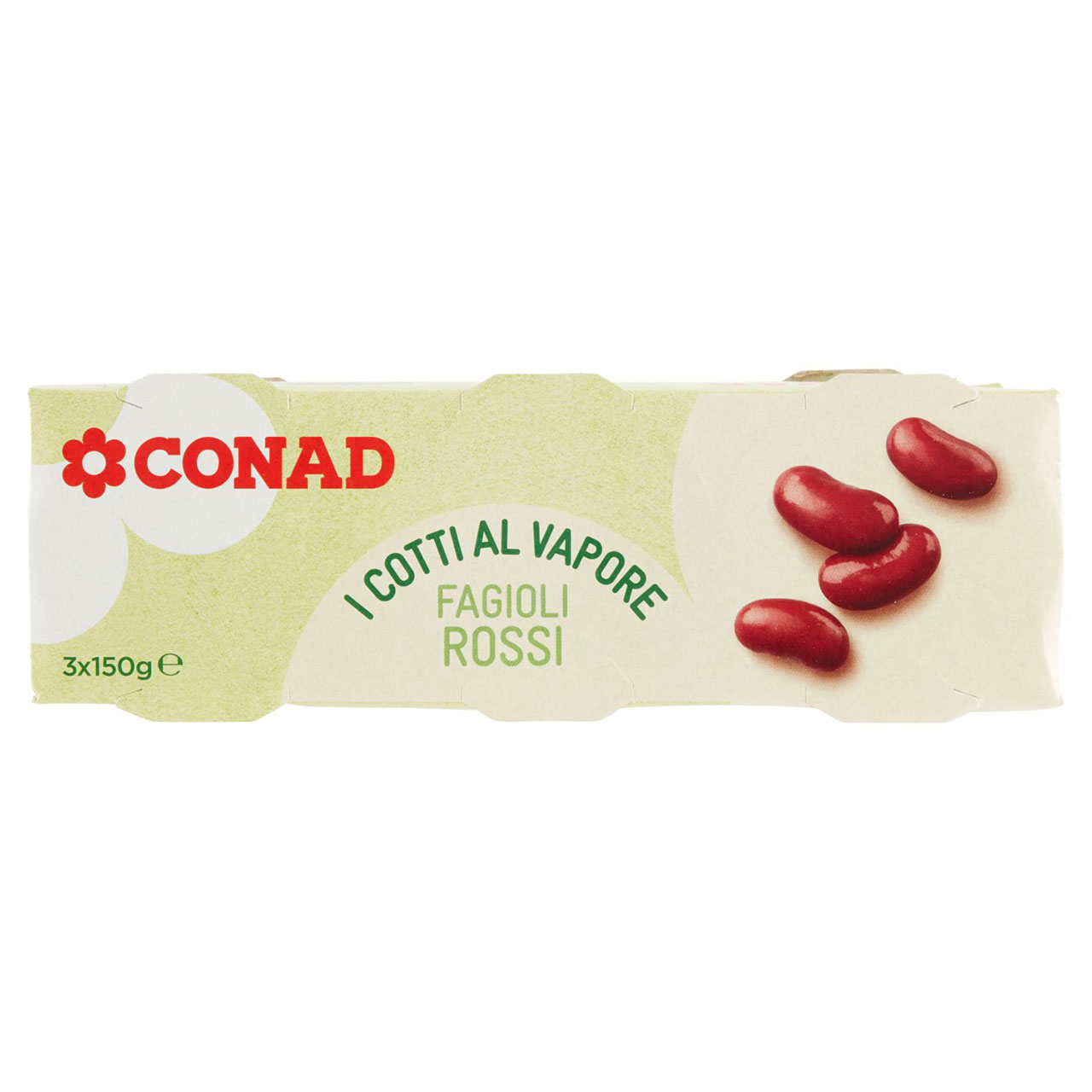 Fagioli Rossi Cotti al Vapore 3x150g Conad