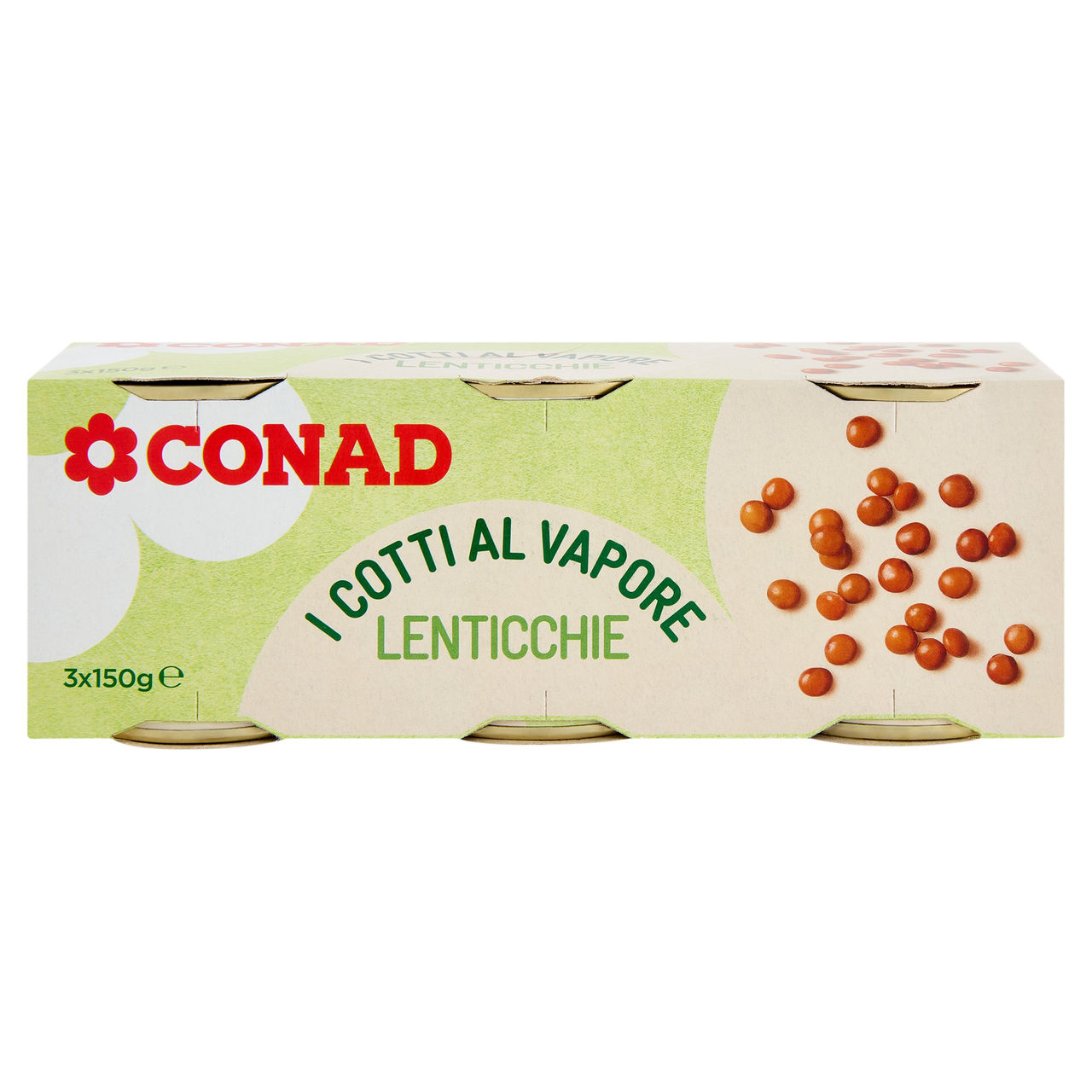 CONAD i Cotti al Vapore Lenticchie 3 x 150 g