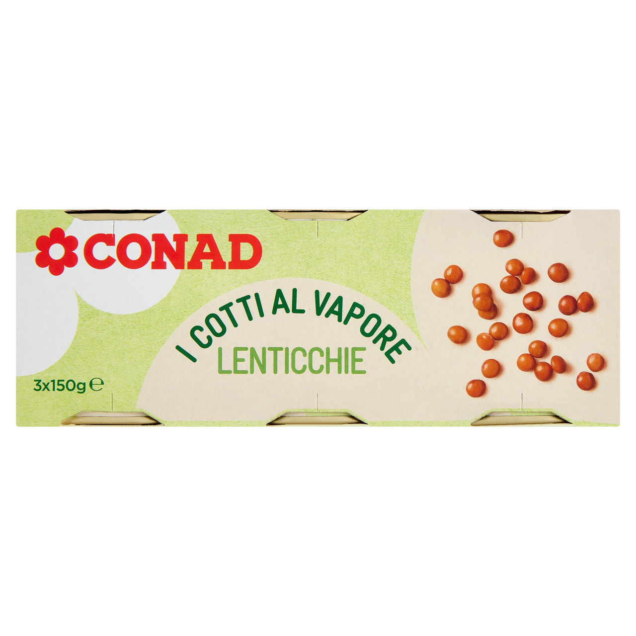 CONAD i Cotti al Vapore Lenticchie 3 x 150 g