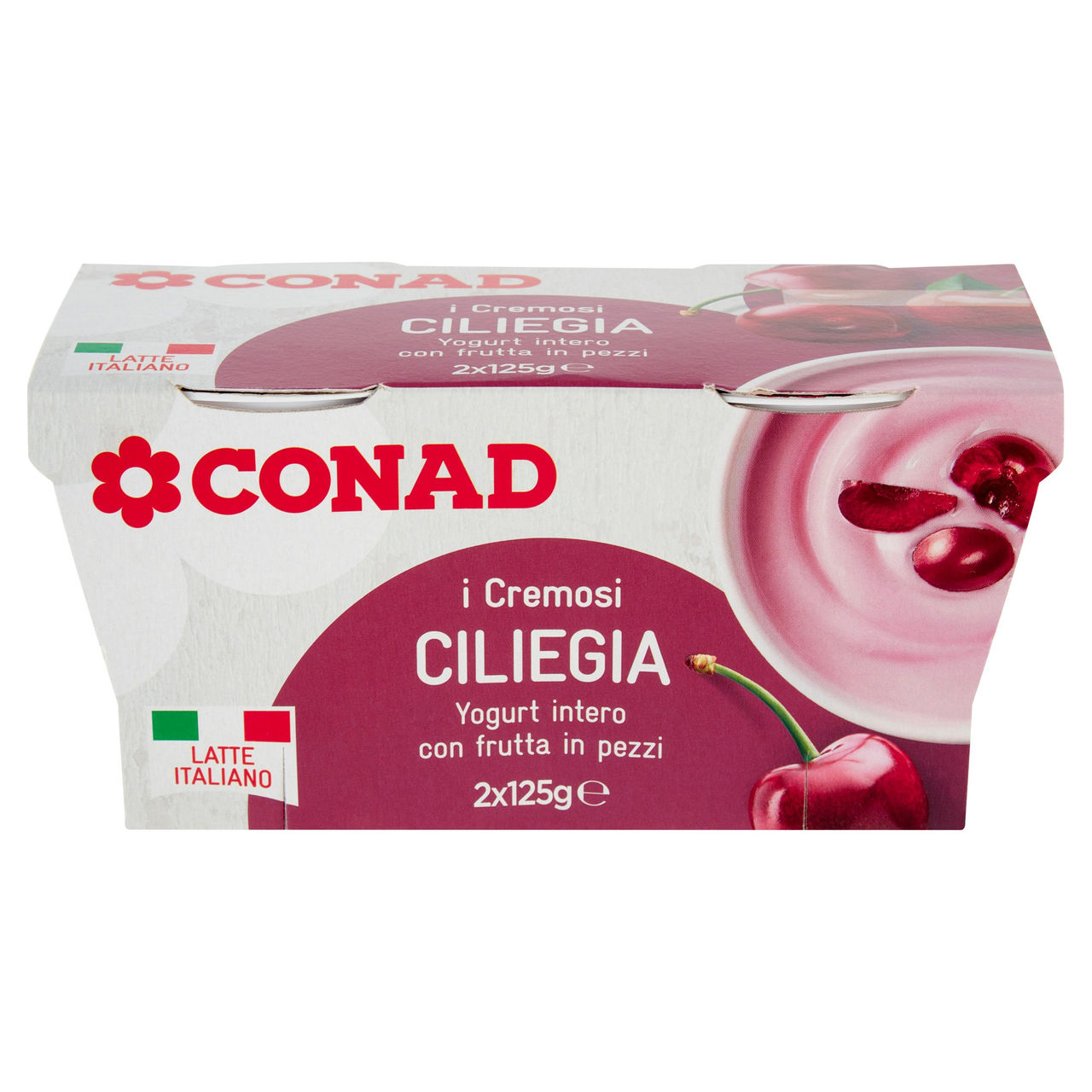 Yogurt intero Ciliegia 2x125 g Conad