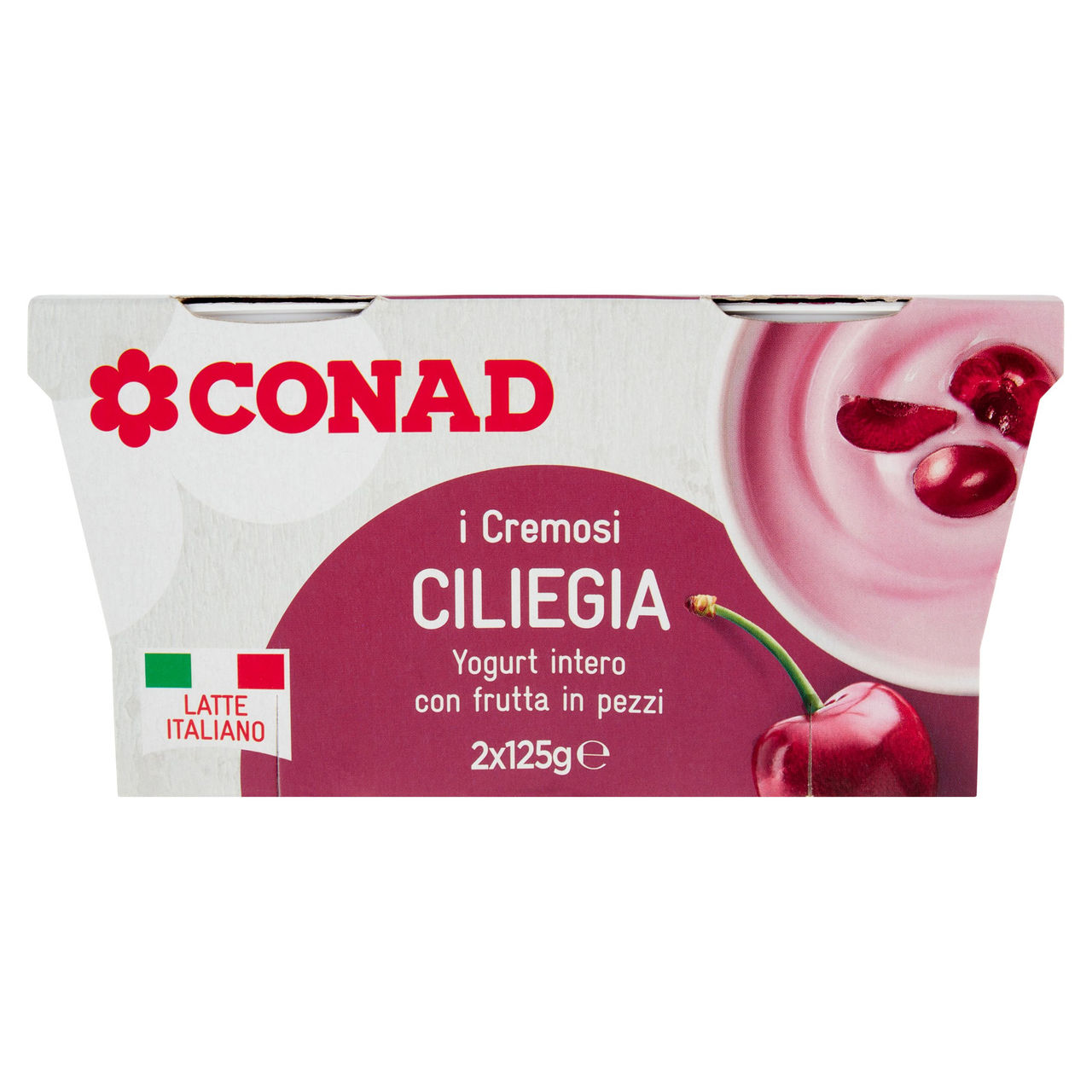 Yogurt intero Ciliegia 2x125 g Conad