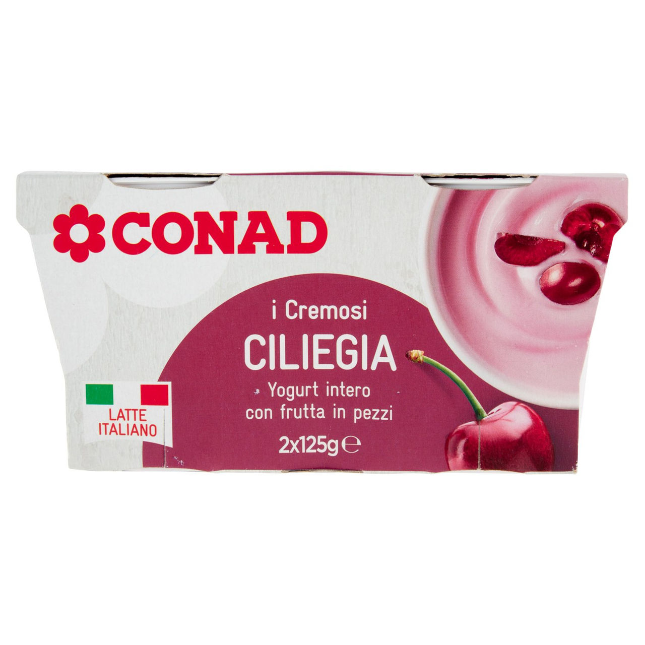 Yogurt intero Ciliegia 2x125 g Conad