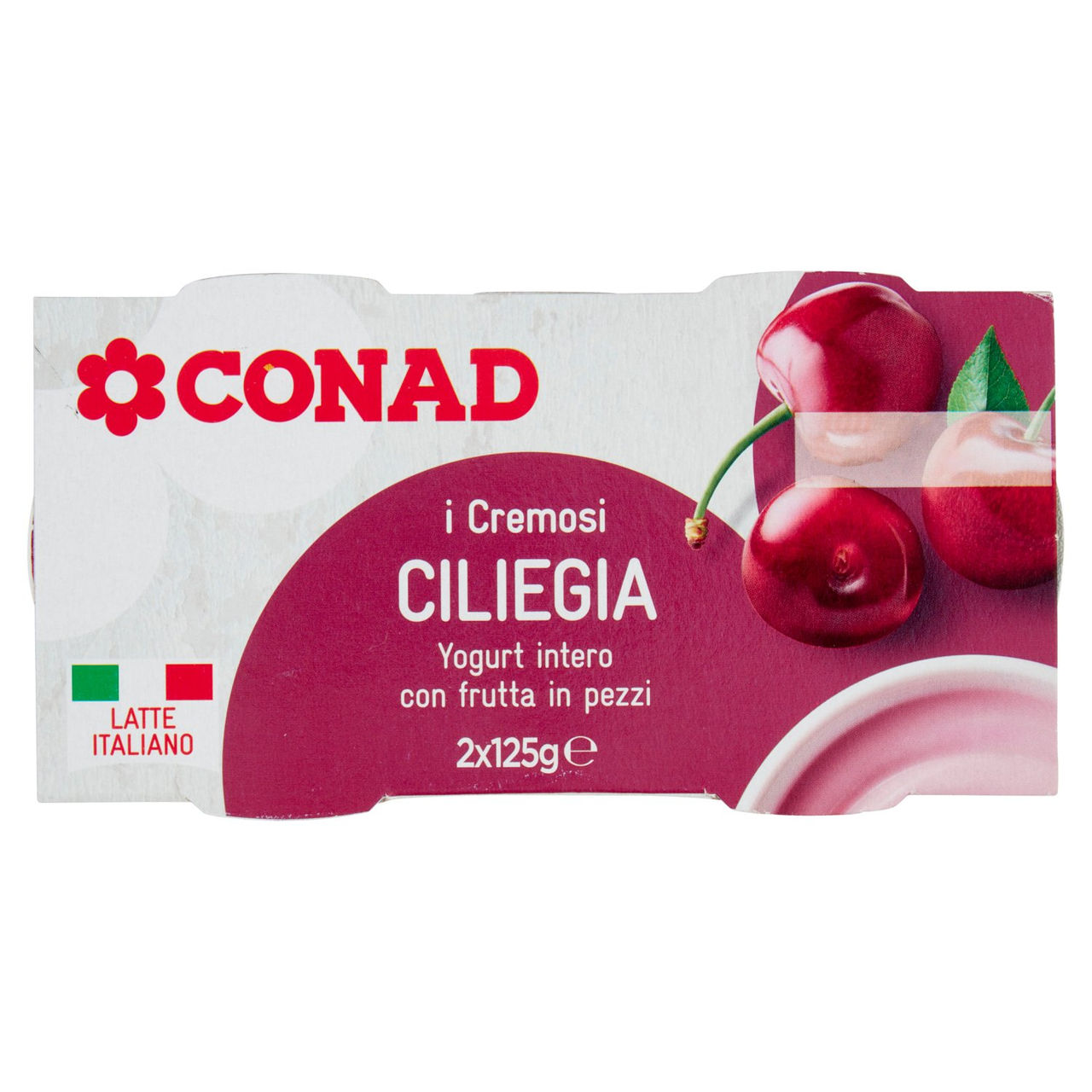 Yogurt intero Ciliegia 2x125 g Conad