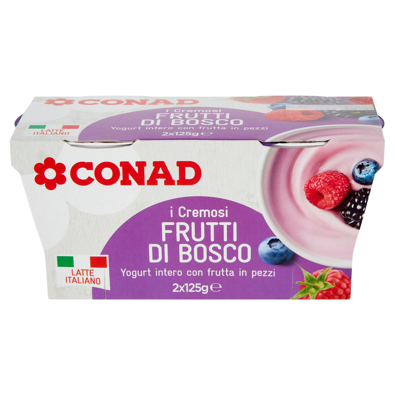 Yogurt Intero ai Frutti di Bosco 2x125g Conad