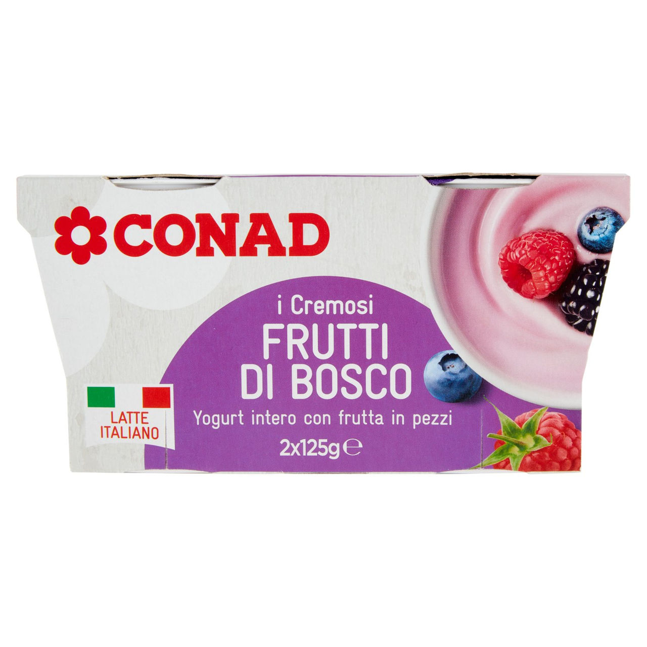 Yogurt Intero ai Frutti di Bosco 2x125g Conad