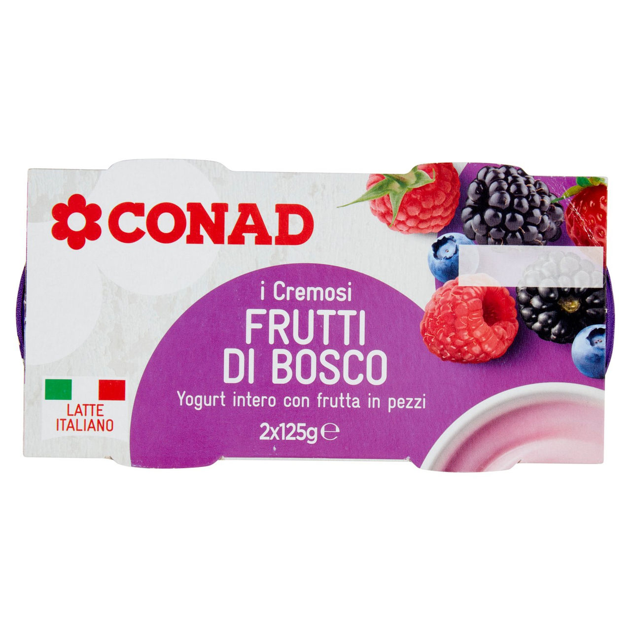 Yogurt Intero ai Frutti di Bosco 2x125g Conad