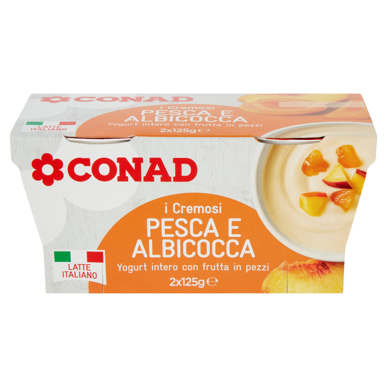 Yogurt intero Pesca e Albicocca a pezzi Conad