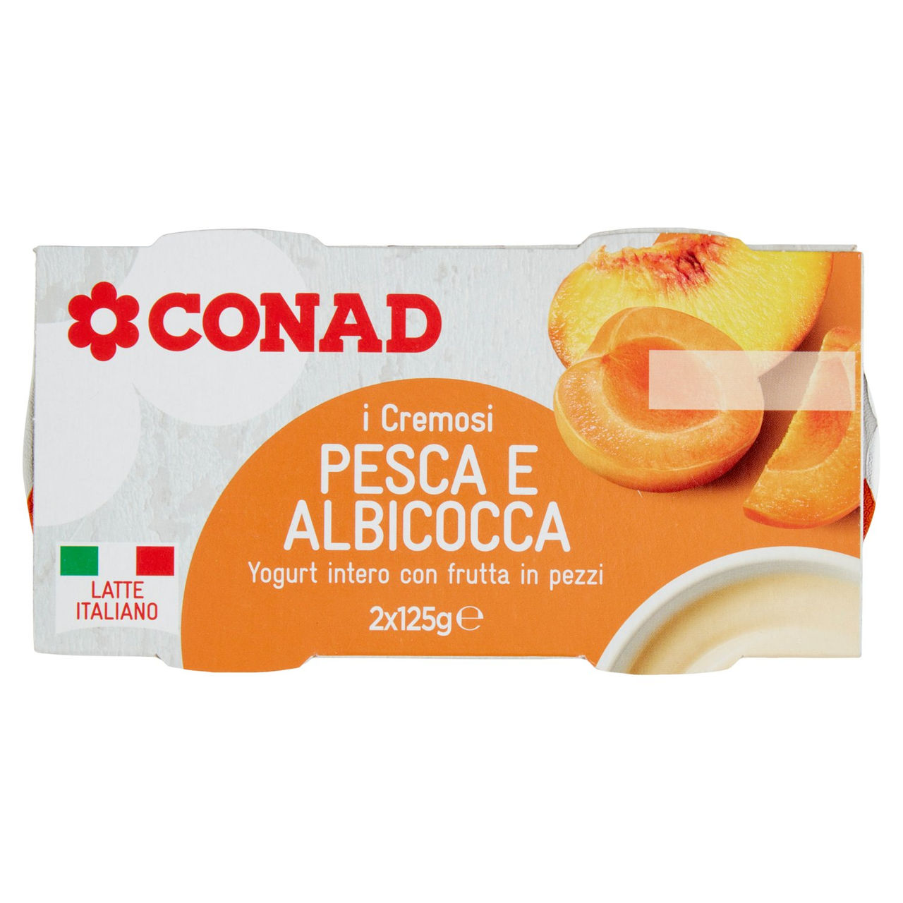 Yogurt intero Pesca e Albicocca a pezzi Conad