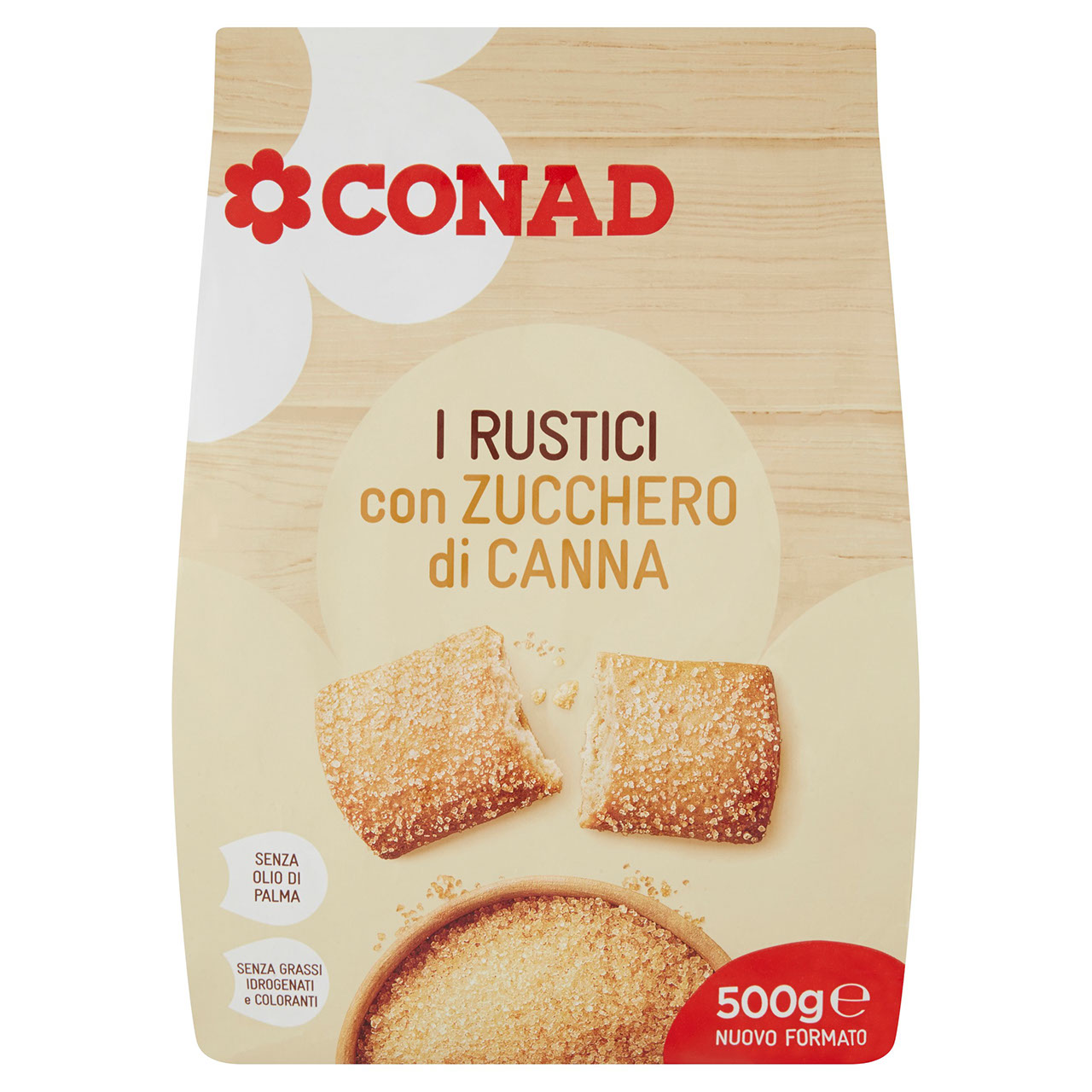 Rustici con Zucchero di Canna 500 g Conad