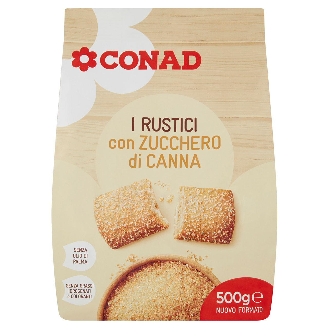 Rustici con Zucchero di Canna 500 g Conad