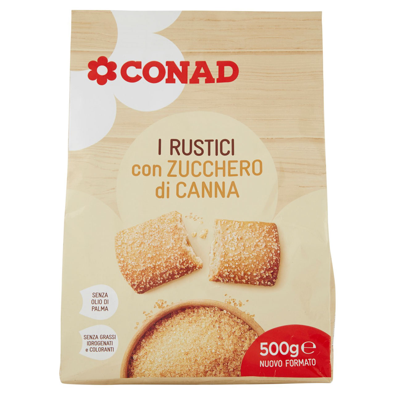 Rustici con Zucchero di Canna 500 g Conad