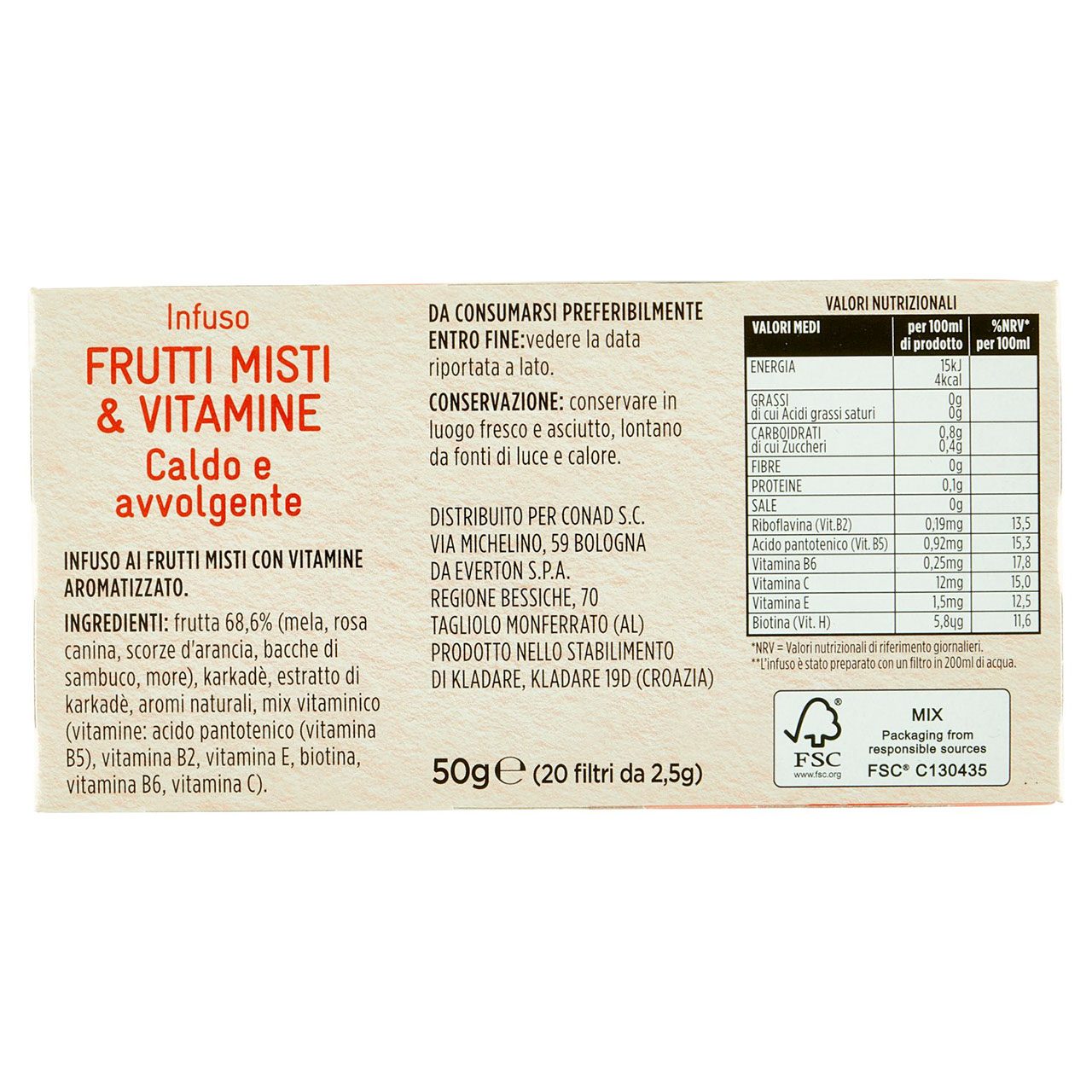 Infuso frutti Conad in vendita online