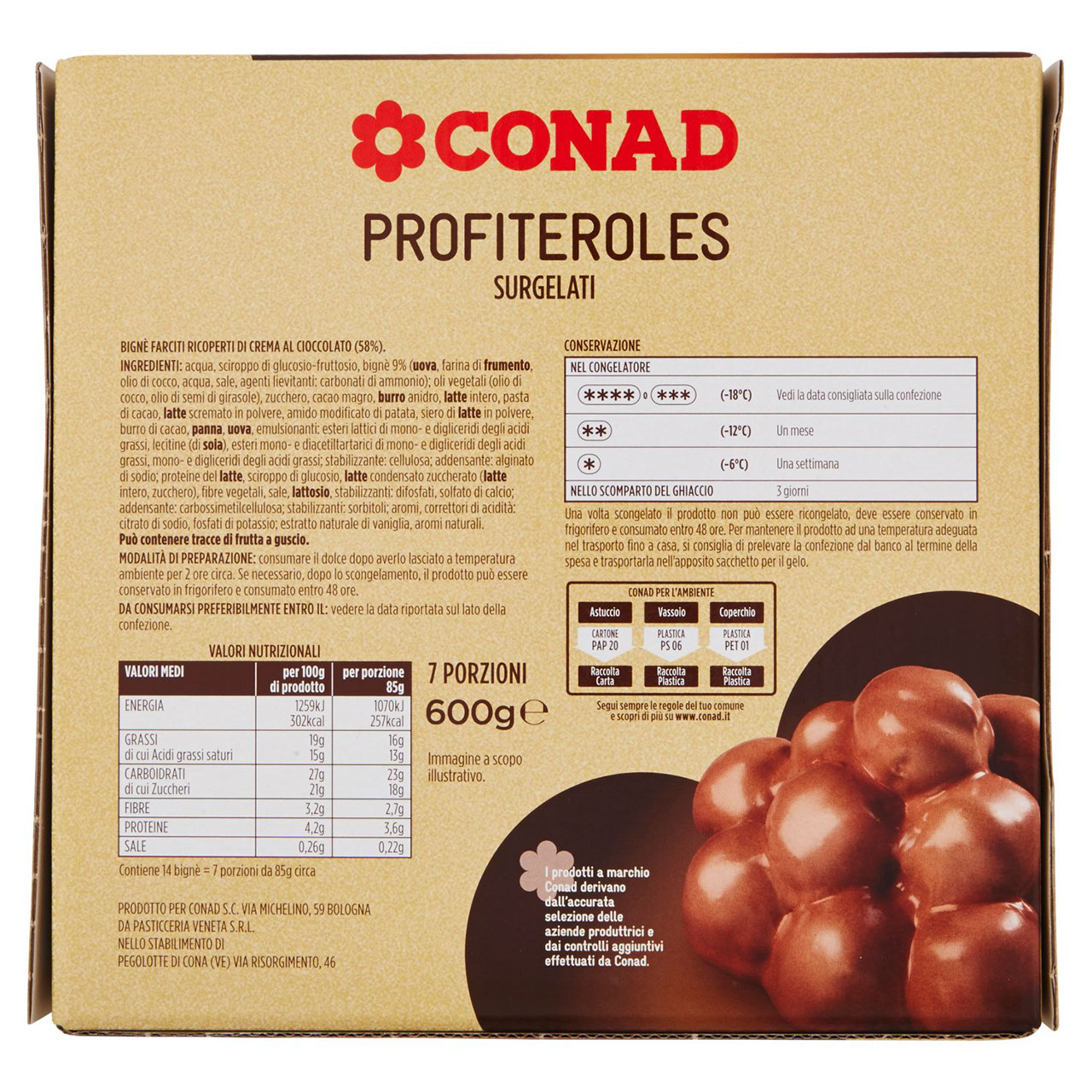 La Pasticceria Profiteroles Surgelati 600 g Conad