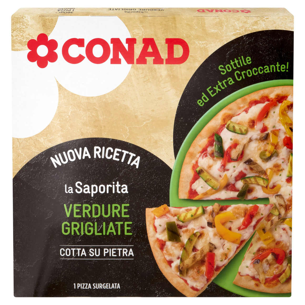 CONAD la Saporita Verdure Grigliate 1 Pizza Surgelata 360 g