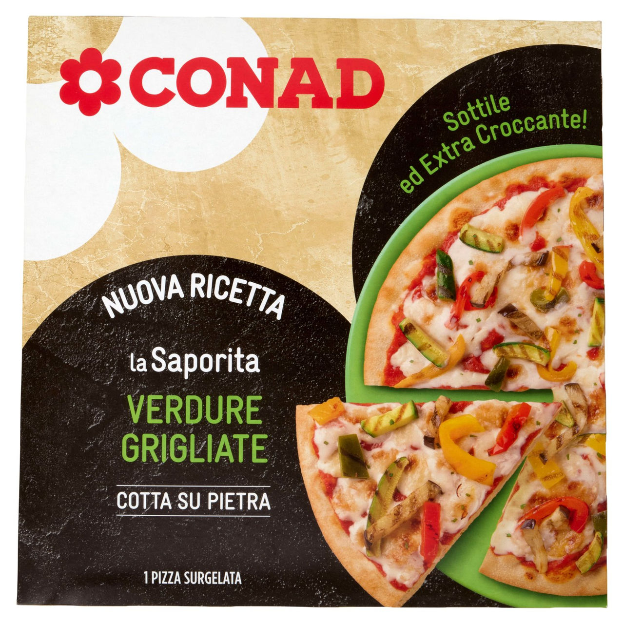 CONAD la Saporita Verdure Grigliate 1 Pizza Surgelata 360 g