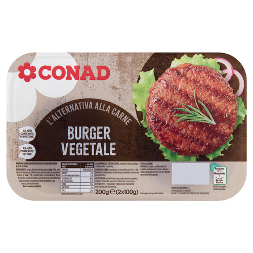 CONAD l'Alternativa alla Carne Burger Vegetale 2 x 100 g