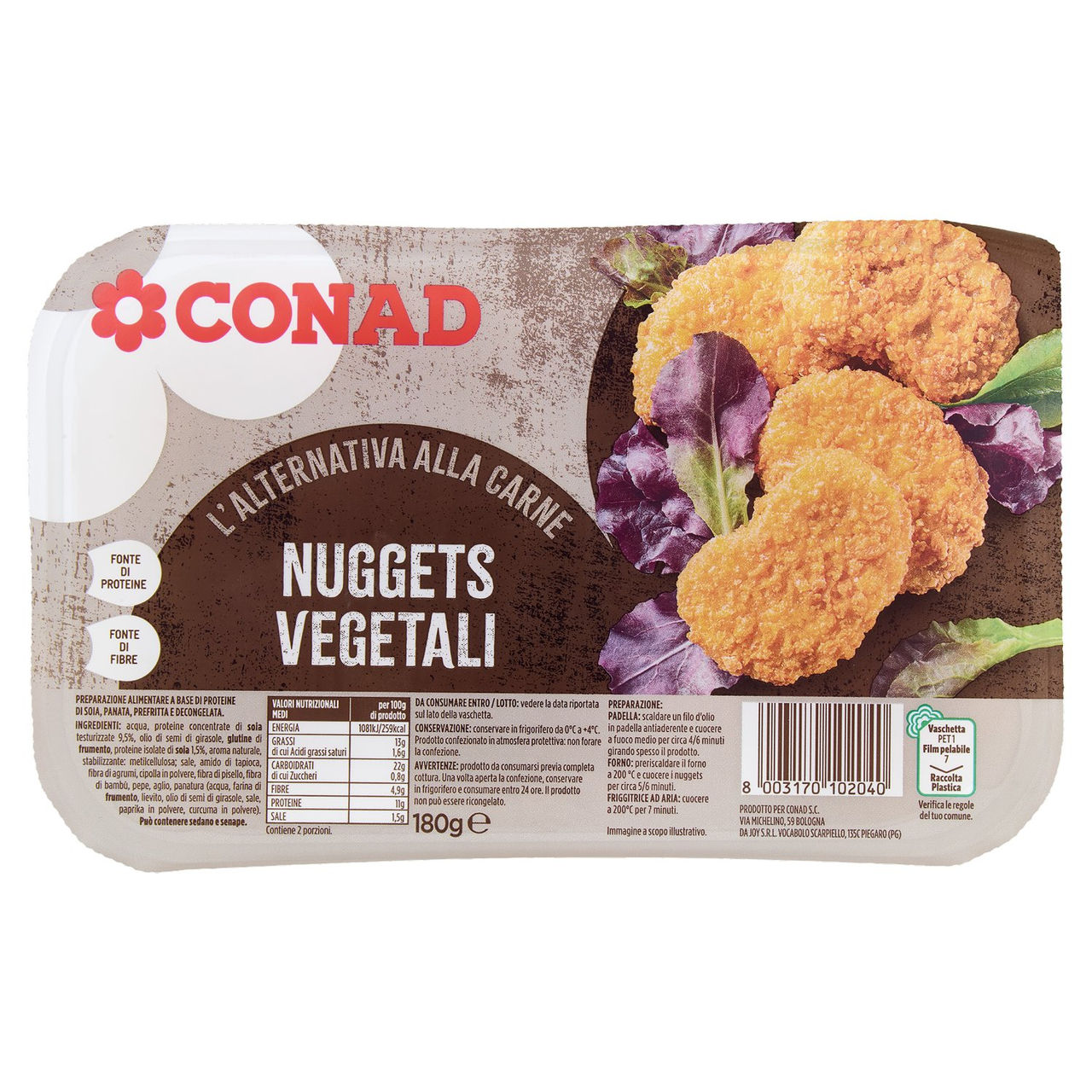 CONAD l'Alternativa alla Carne Nuggets Vegetali 180 g