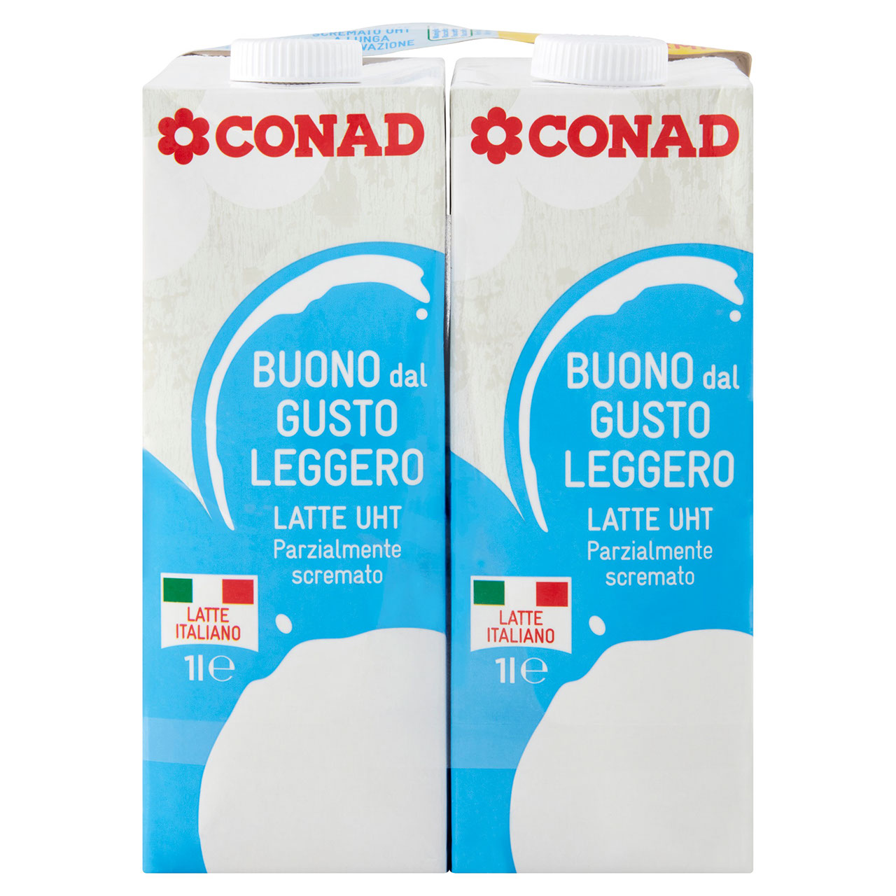 CONAD Latte UHT Parzialmente scremato Buono dal Gusto Leggero 4 x 1 l