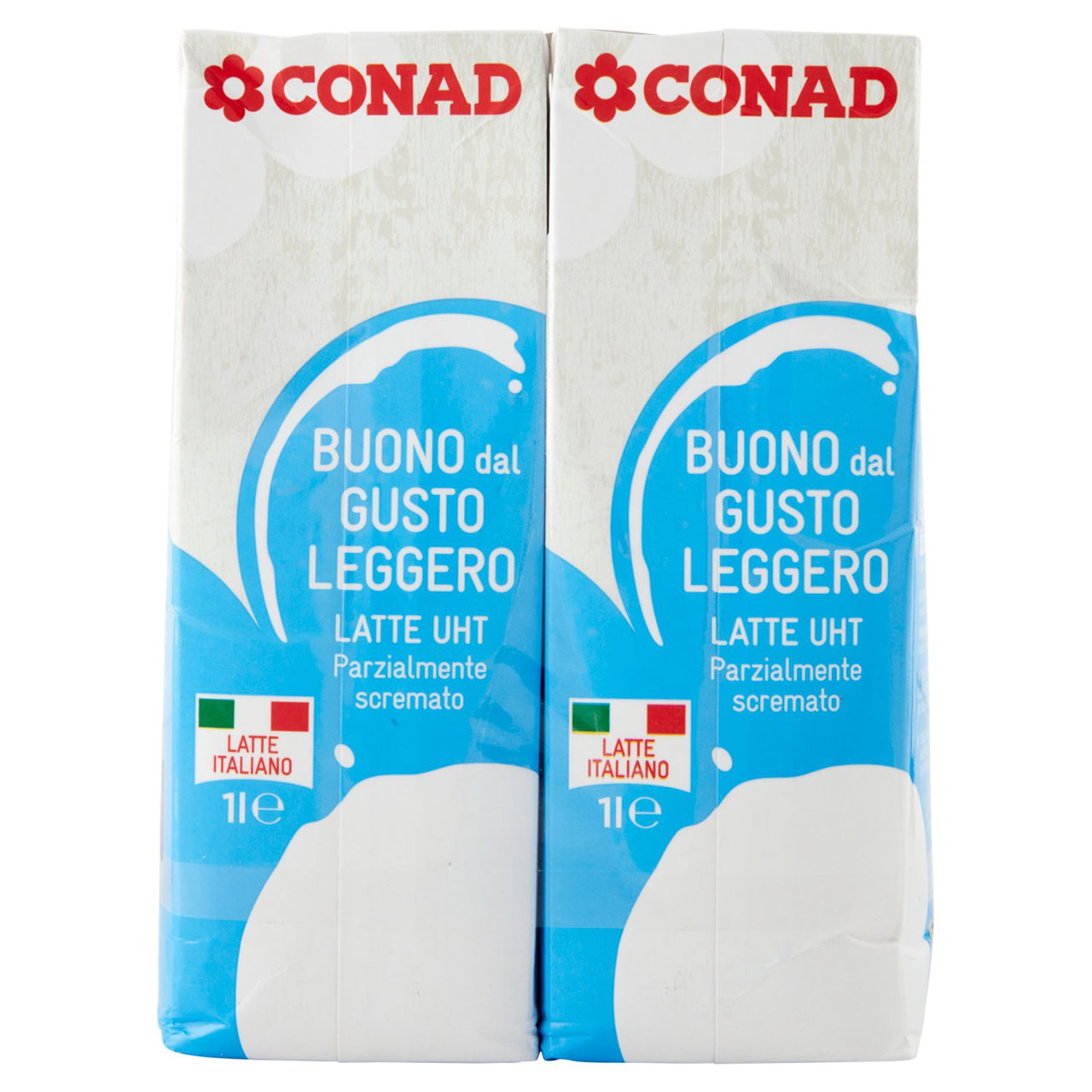 CONAD Latte UHT Parzialmente scremato Buono dal Gusto Leggero 4 x 1 l