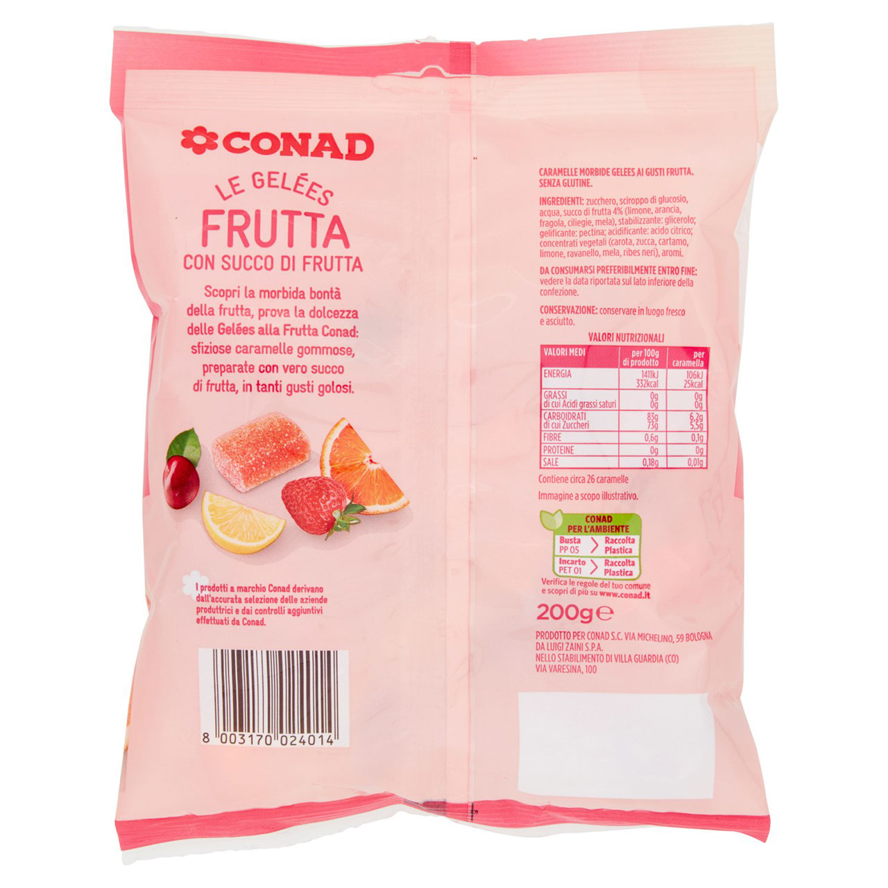 CONAD Le Gelées Frurtta con Succo di Frutta 200 g