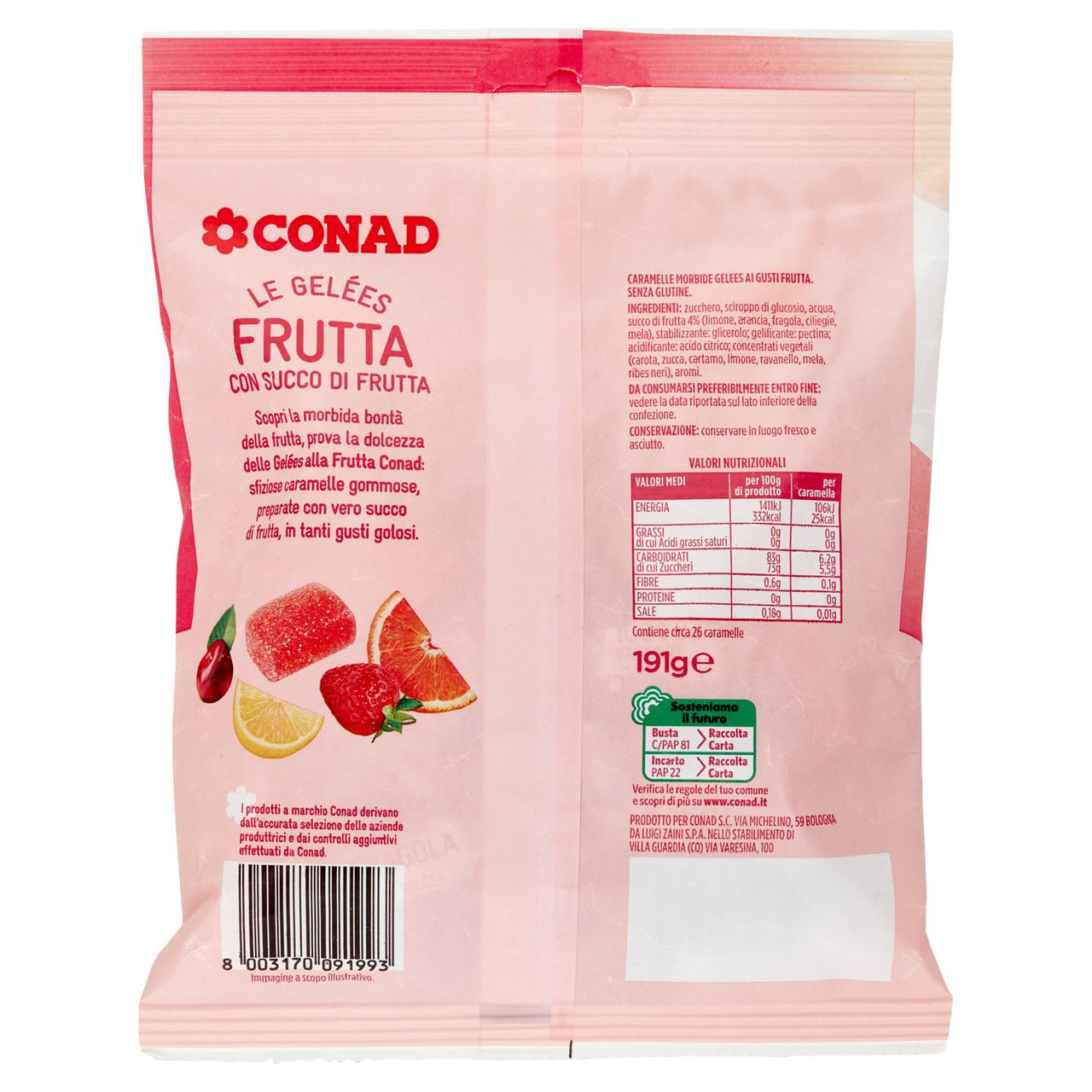 CONAD Le Gelées Frutta con Succo di Frutta 191 g