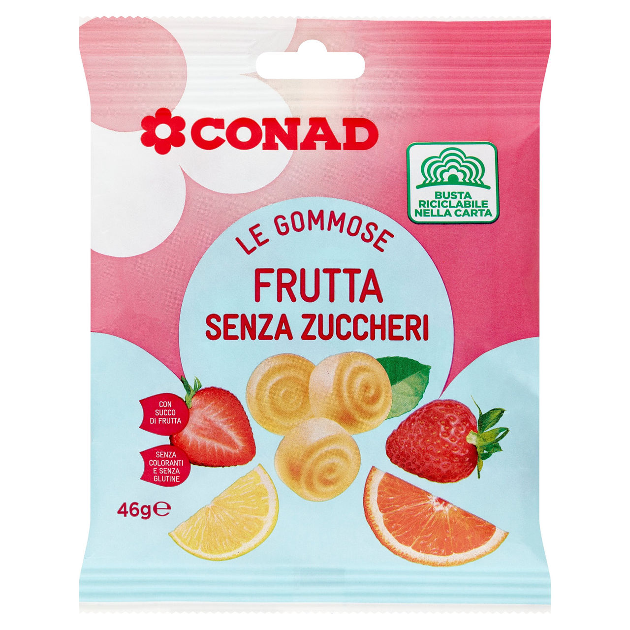 CONAD Le Gommose Frutta Senza Zuccheri 46 g