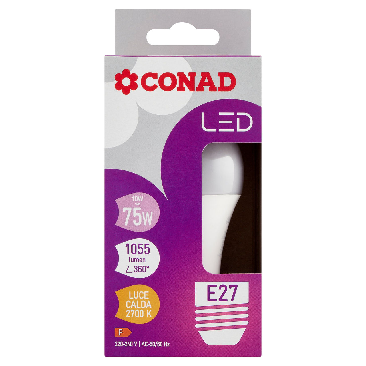 CONAD Led 10W 1055 Lumen E27 Luce Calda