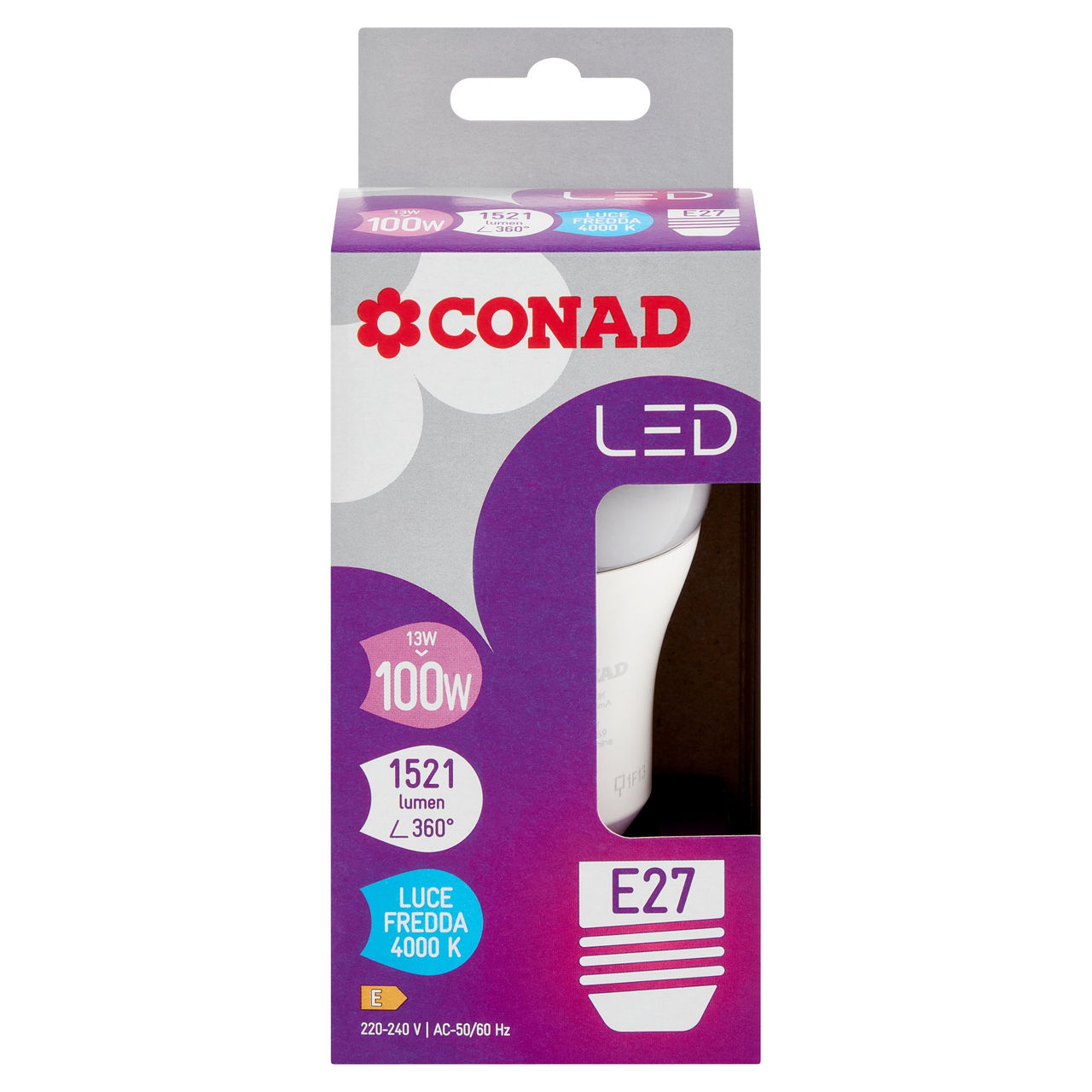 CONAD Led 13W 1521 Lumen E27 Luce Fredda