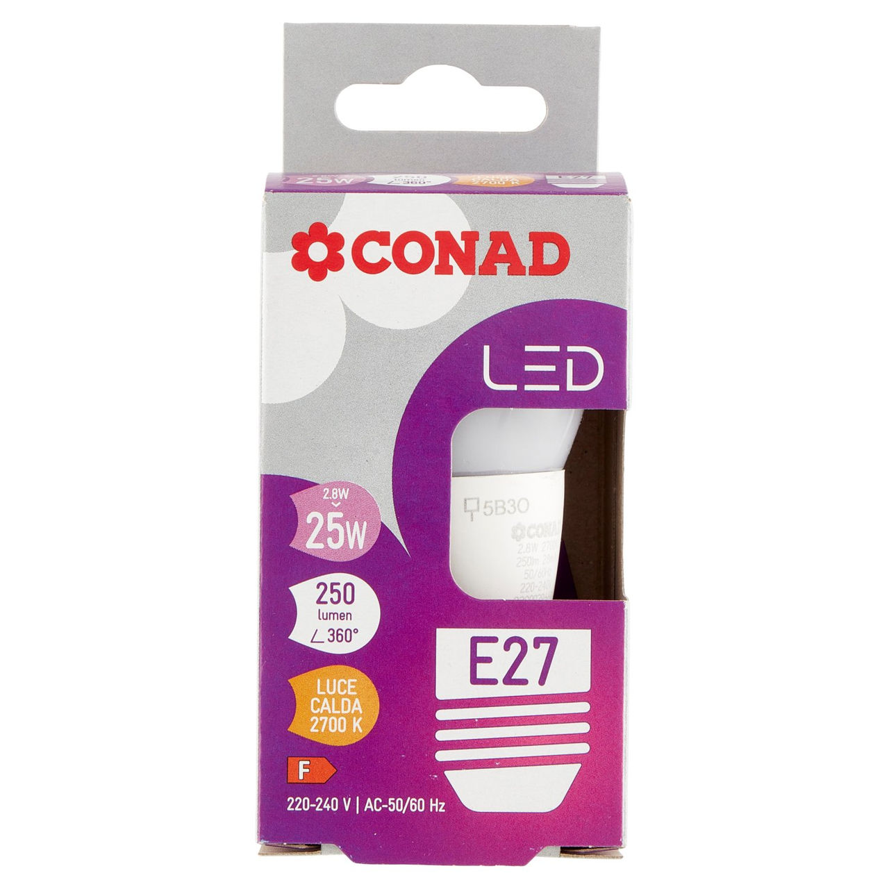 CONAD Led 2,8W 250 Lumen E27 Luce Calda