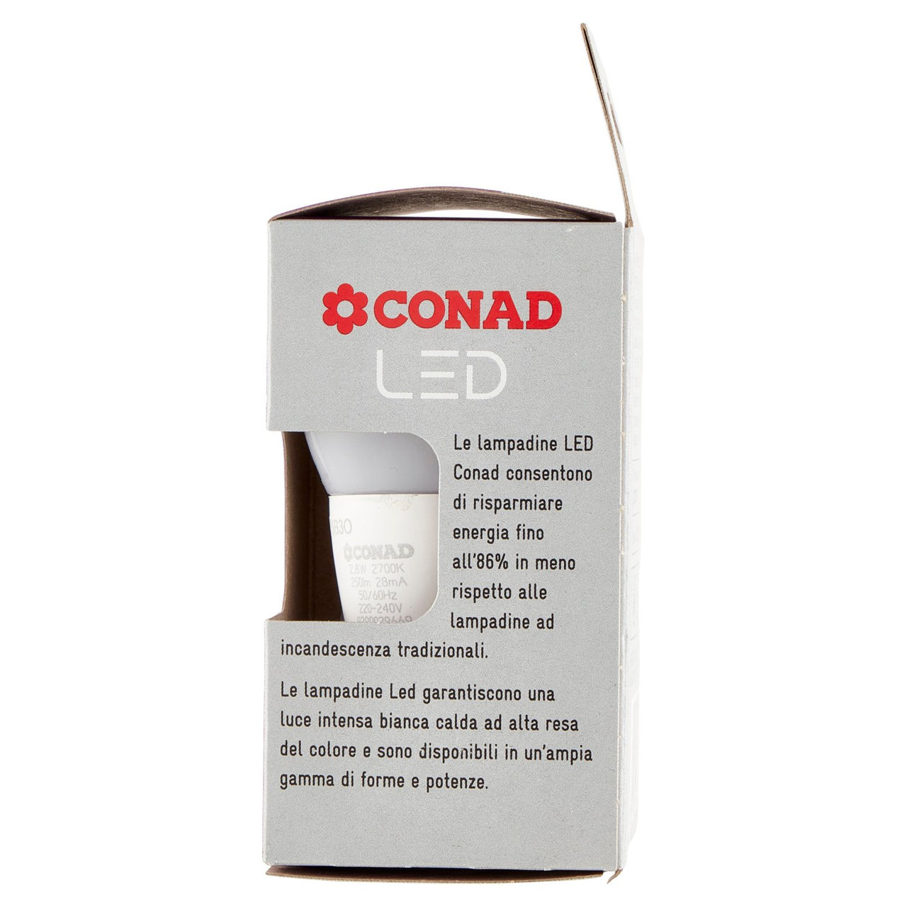 CONAD Led 2,8W 250 Lumen E27 Luce Calda