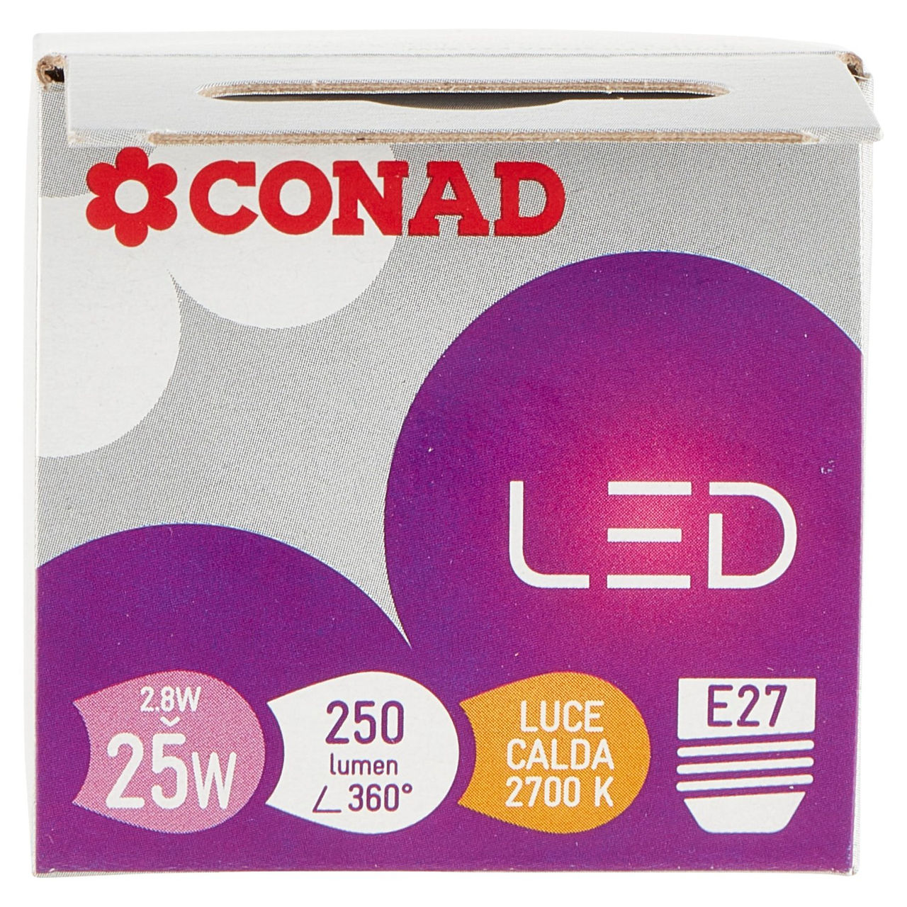 CONAD Led 2,8W 250 Lumen E27 Luce Calda