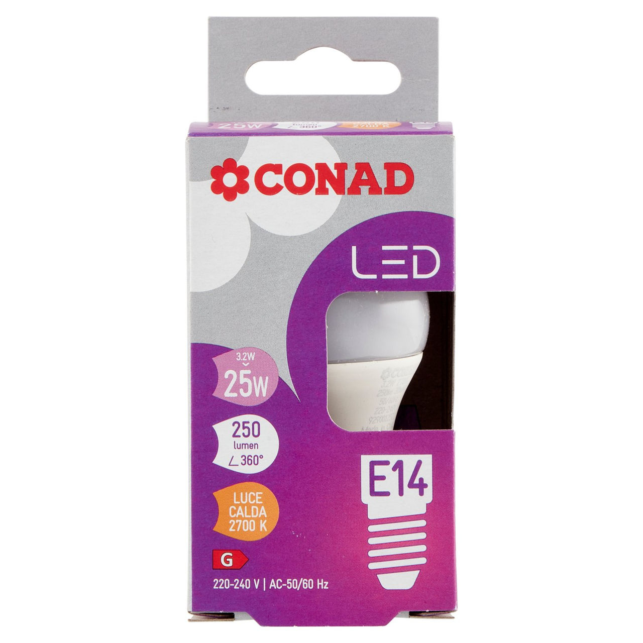 CONAD Led 3.2W 250 Lumen E14 Luce Calda