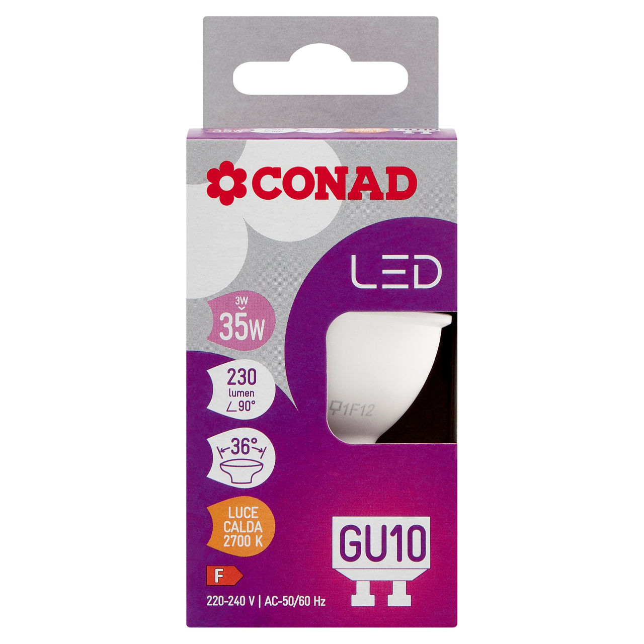 CONAD Led 3W 230 Lumen GU10 Luce Calda