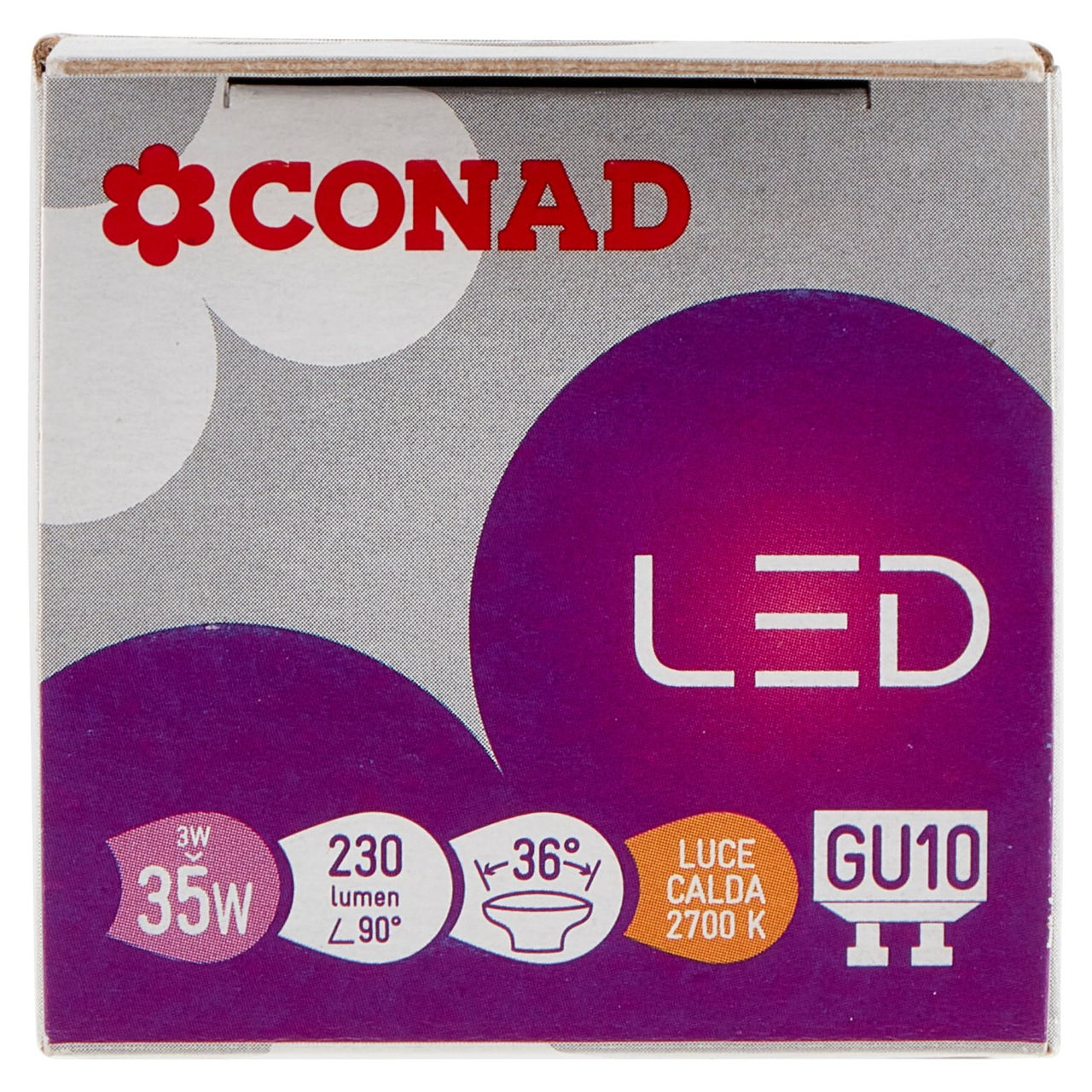 CONAD Led 3W 230 Lumen GU10 Luce Calda