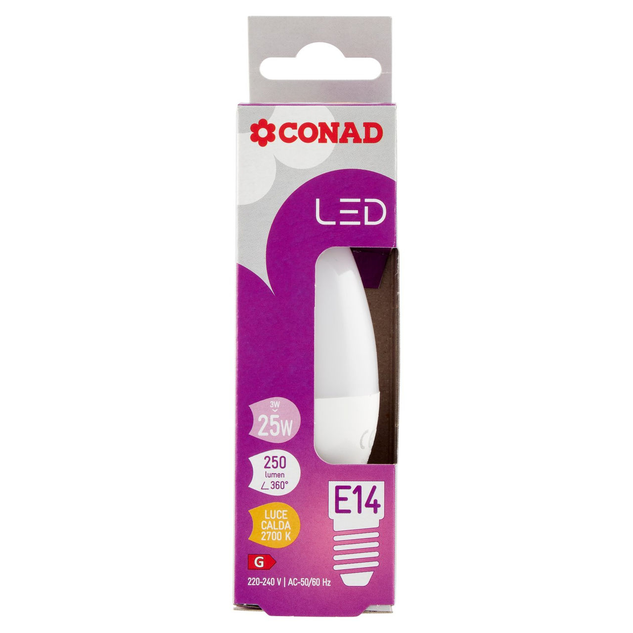 CONAD Led 3W 250 Lumen E14 Luce Calda