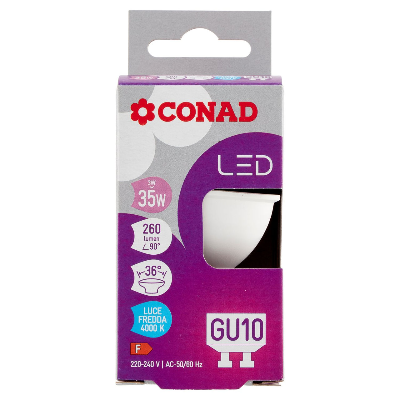 CONAD Led 3W 260 Lumen GU10 Luce Fredda