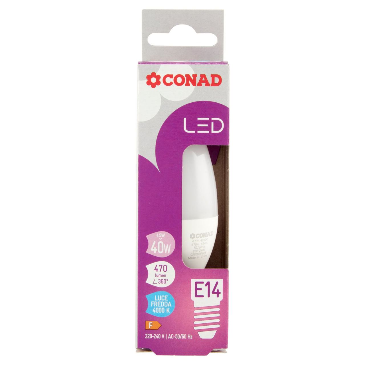 CONAD Led 4.5W 470 Lumen E14 Luce Fredda