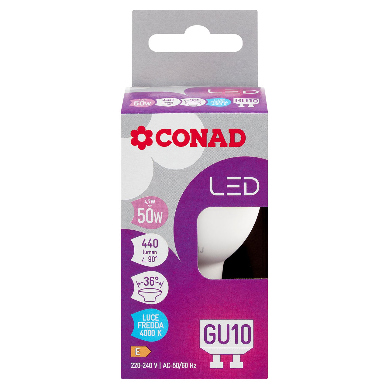 CONAD Led 4.7W 440 Lumen GU10 Luce Fredda