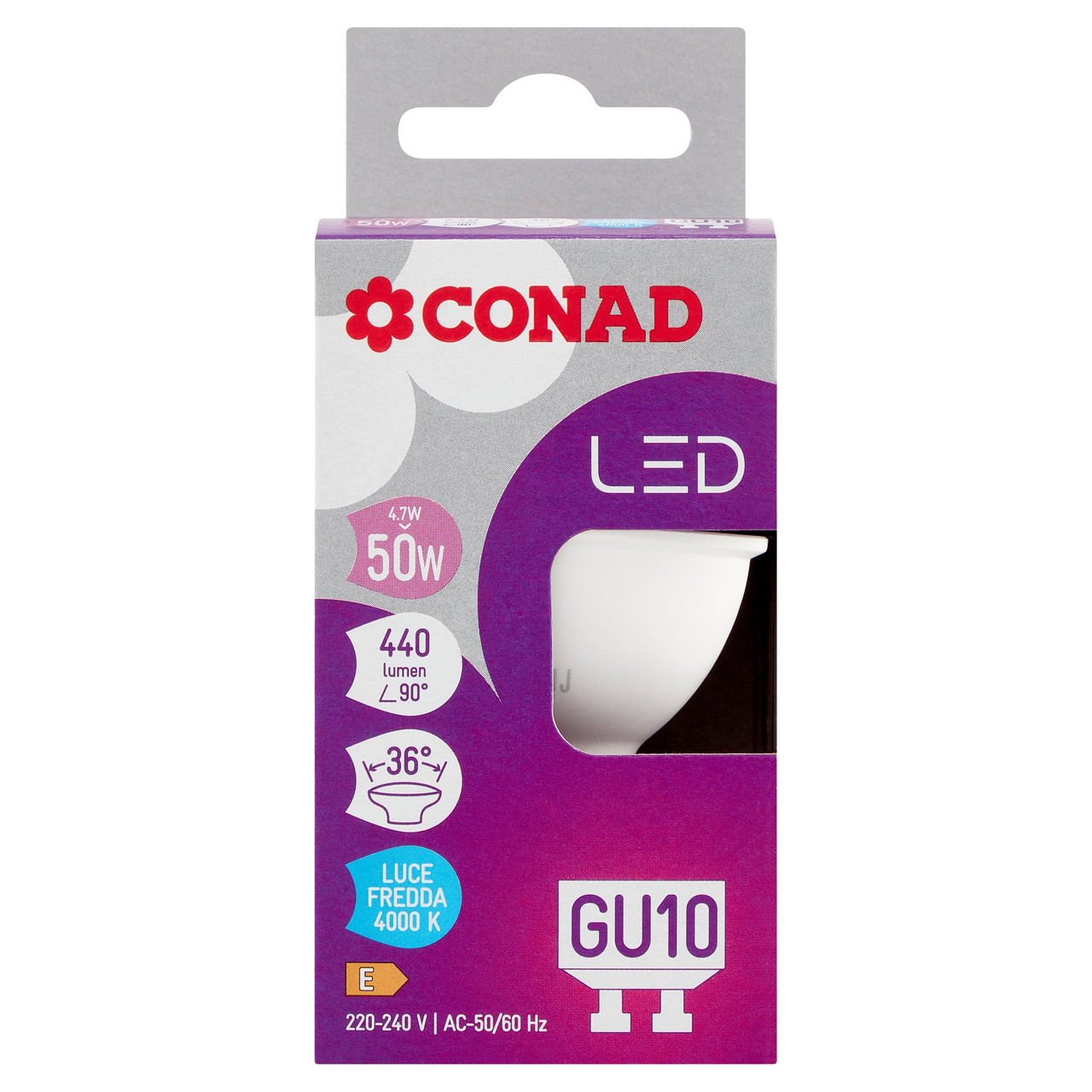 CONAD Led 4.7W 440 Lumen GU10 Luce Fredda