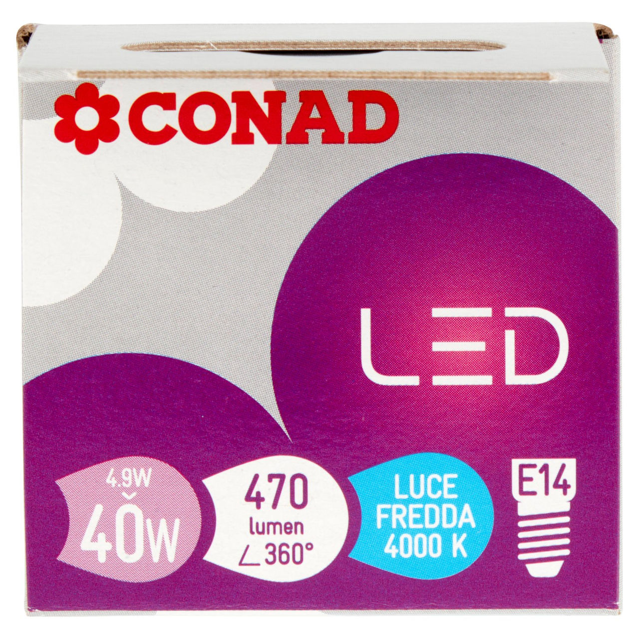 CONAD Led 4,9W 470 Lumen E14 Luce Fredda