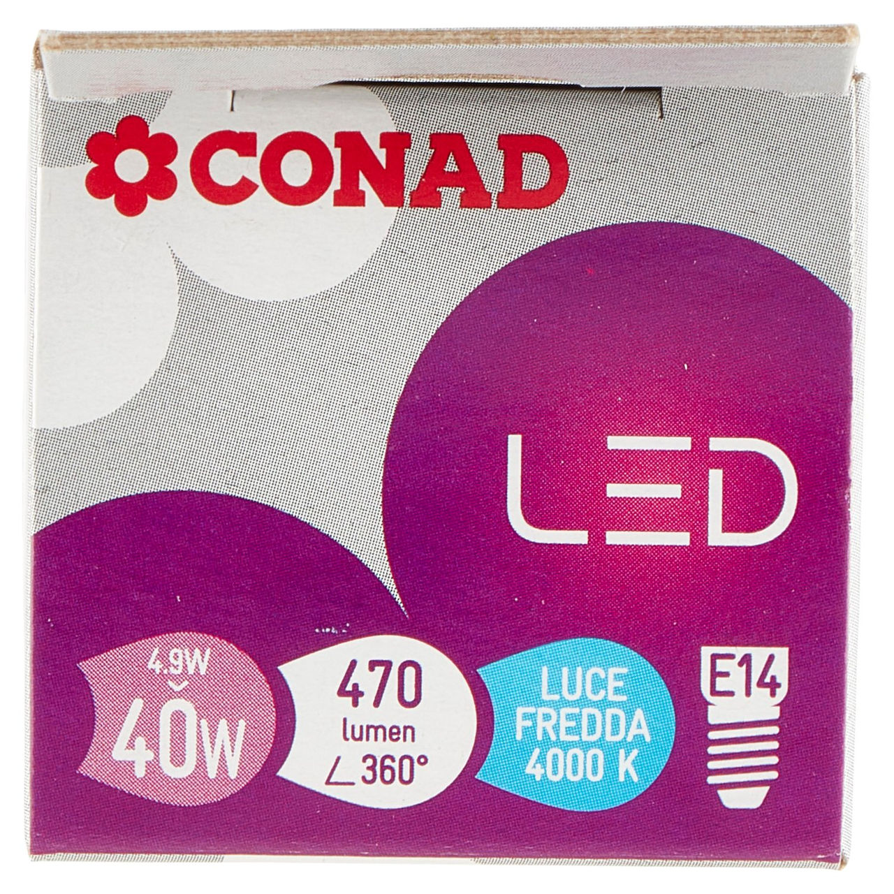 CONAD Led 4,9W 470 Lumen E14 Luce Fredda