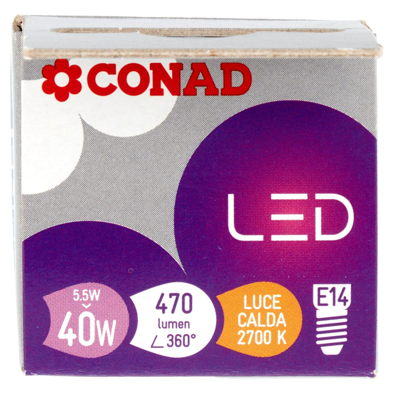 CONAD Led 5.5W 470 Lumen E14 Luce Calda