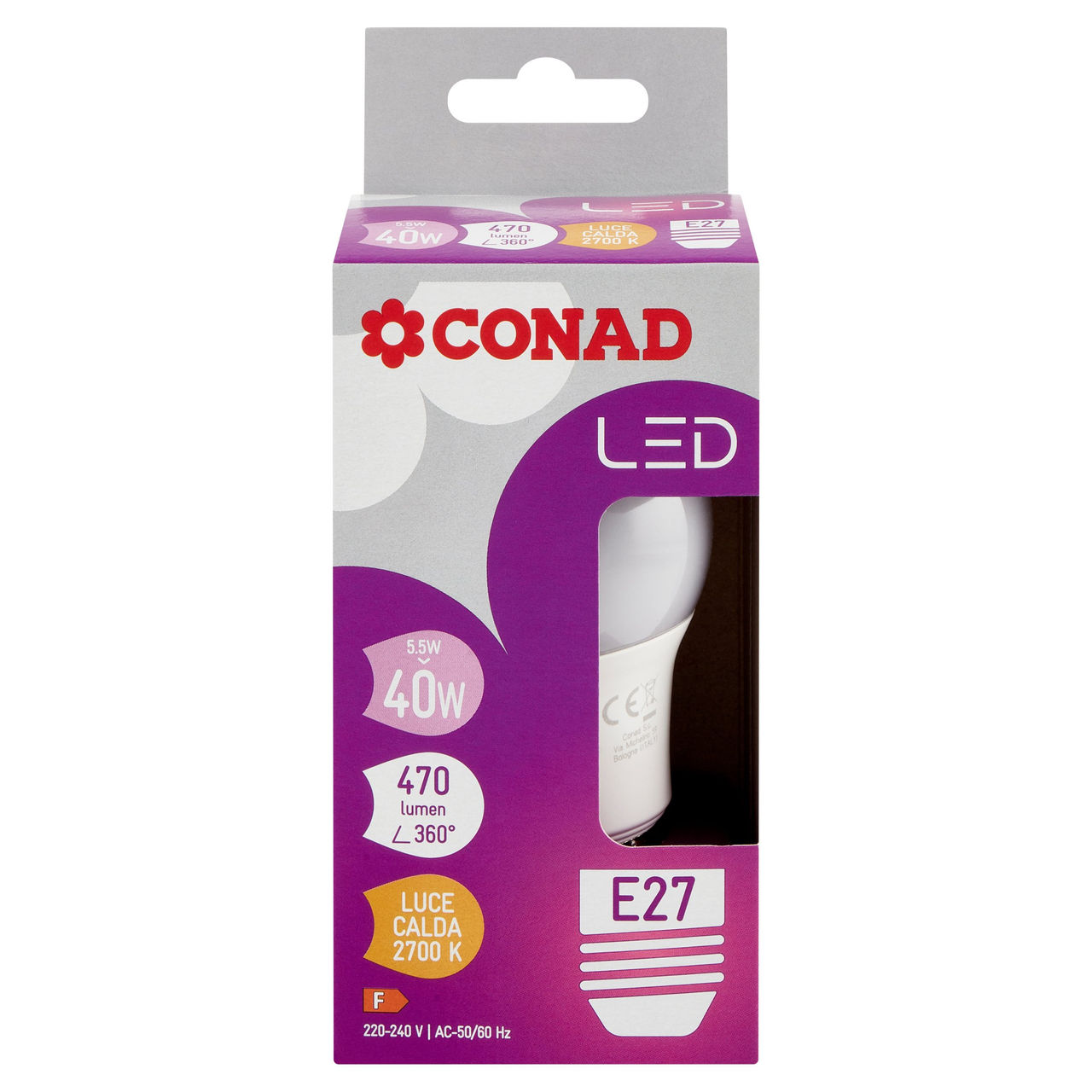 CONAD Led 5.5W 470 lumen E27 Luce Calda