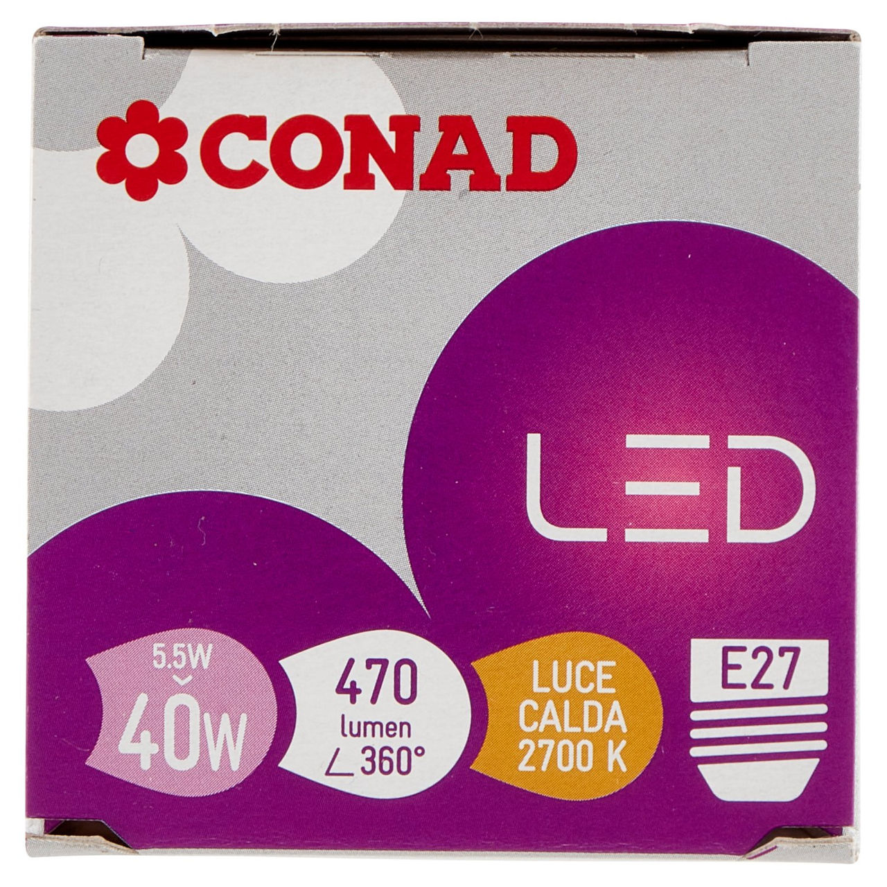 CONAD Led 5.5W 470 lumen E27 Luce Calda