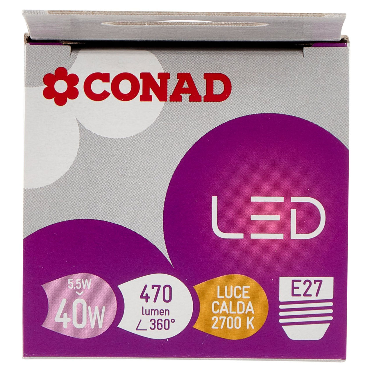 CONAD Led 5.5W 470 lumen E27 Luce Calda